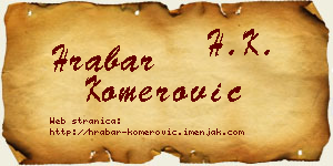 Hrabar Komerović vizit kartica